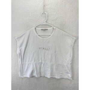 Stella McCartney Women's T-shirt Top‎ White Logo Sleeveless Size 40